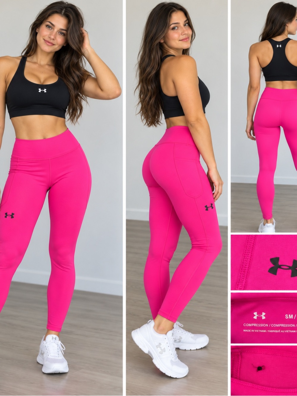 Under Armour Women’s Hot Pink Compression Leggings Size Small